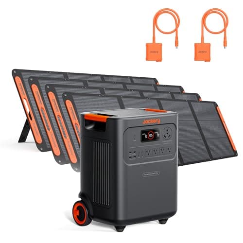 Jackery HomePower 3600 Plus Portable Power Station with 4x 200W Solar Panels and 2x Solar Panel Connector, 3600W AC Output, 3584Wh Solar Generator,