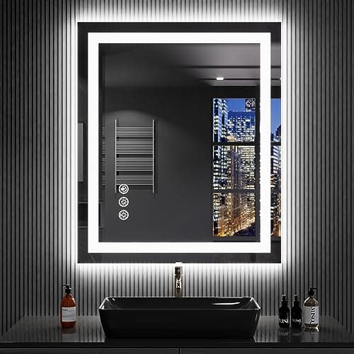 LOAAO 24"X32" RGB LED Bathroom Mirror with Lights | Anti-Fog, Dimmable, RGB Backlit + Front Lighted, Memory Function, Tempered Glass, UL Listed