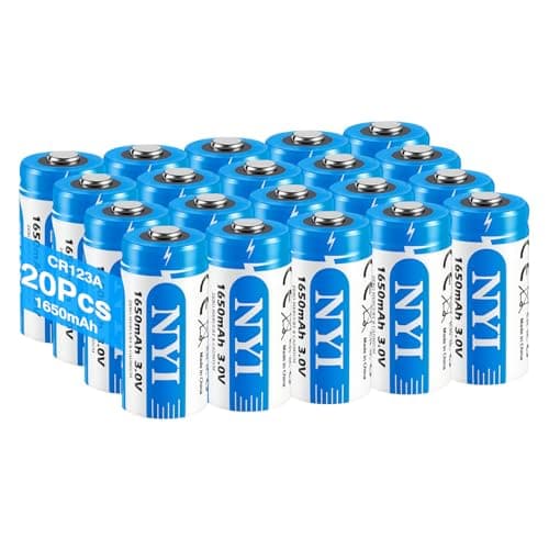 NYI CR123A 3V 1650mAh Lithium Battery 20-Pack,3 Volt High Capacity Battery | Replacement for CR17345 CR123 123A 123 EL123A,Flashlights, Cameras,
