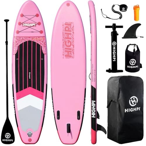 Inflatable Stand-Up Paddle Board: Wide SUP with Full Accessories, Anti-Slip EVA Deck, Paddleboard for Yoga/Surfing/Fishing & More, for Youth & Adults,