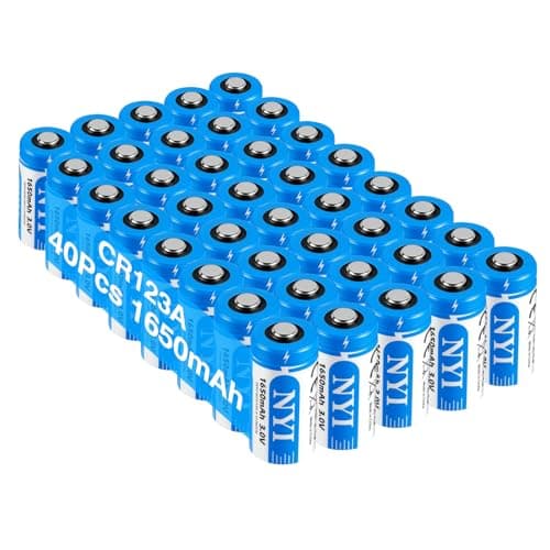 NYI CR123A 3V 1650mAh Lithium Battery 40-Pack,3 Volt High Capacity Battery | Replacement for CR17345 CR123 123A 123 EL123A,Flashlights, Cameras,