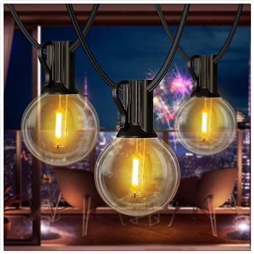 DAYBETTER 10FT Outdoor String Lights Waterproof,Patio Lights with 5 Shatterproof Dimmable LED Edison Bulbs(+1 Spare),Connectable G40 Globe String