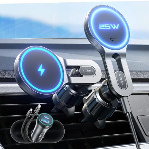 LISEN for Qi2.2 25W MagSafe Car Mount Charge,Car Vent Magnetic Car Charger | Stable & Fast Charging iPhone Car Mount,Qi2.2 Certified 25W Magsafe Car