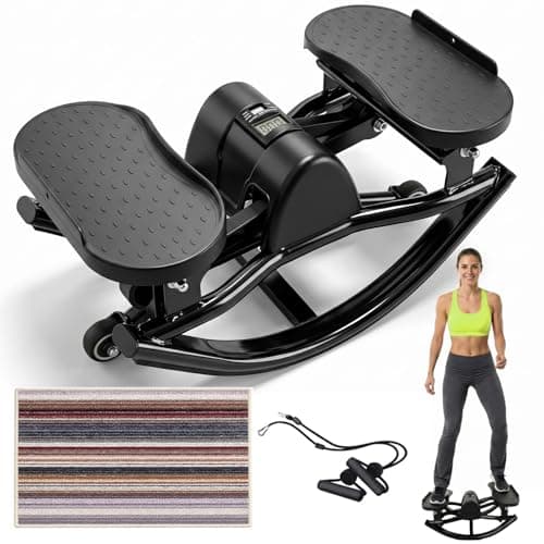 Gadeway U-Shaped Rock Stepper, 2026[New Vision] Rocking Stepper for Exercise at Home, 3D Motion Stair Stepper with Resistance Bands & Balance