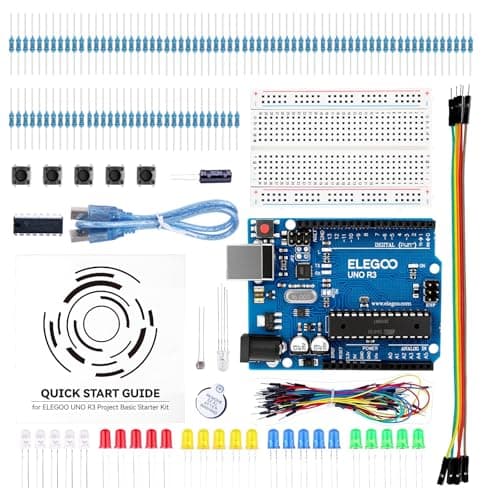 ELEGOO UNO R3 Basic Starter Kit with Tutorial Compatible with Arduino IDE | PDF Tutorial, Basic Electronic Components Kit for Arduino Beginner, Learn