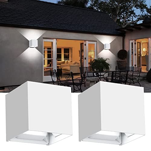 ledmo LED Outdoor Sconses Light Up and Down Wall Lights Adjustable Lighting Beam Aluminum IP65 20W High Power 6000K 1800LM Modern Exterior Lighting