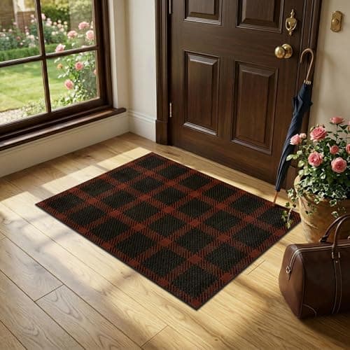 2x3 Entryway Door Mat Indoor – Washable Non Slip Small Rug for Front Door, Kitchen Sink, Mudroom, Garage Entry, Low Profile Easy Clean Farmhouse