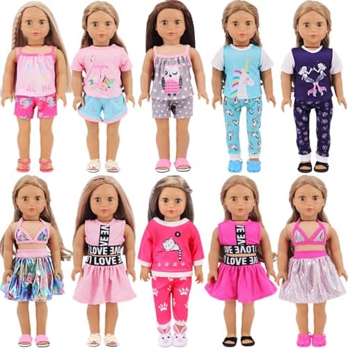 10 Sets Random Fashion Doll Outfits for 16-18 Inch Dolls | 10 Sets Random Fashion Outfits; Fits 16-18 Inch Dolls; Age 3+, Doll & Shoes Not Included