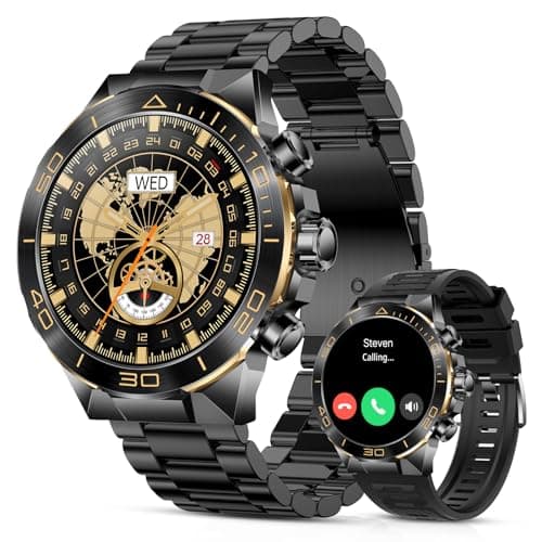 SOUYIE Luxury Smart Watch for Men Bluetooth Call, 1.43" AMOLED, iOS/Android | 400mAh Heavy Duty Men's Smartwatch Heart Rate Blood Oxygen Blood