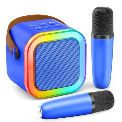 Mini Karaoke Machine, Portable Bluetooth Speaker & 2 Wireless Microphones | Karaoke Player Karaoke Microphone For Family Home Party Outdoor With HI-FI