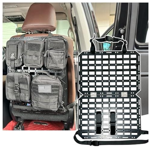 Rigid MOLLE Panel Seat Back Organizer – Tactical Car Seat Storage Panel for Truck SUV Pickup, Hard Back Seat Molle Rack for Hunting, Camping &