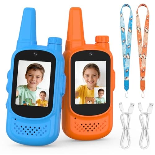 Walkie Talkies for Kids Rechargeable - 2 Pack Video Walky Talky | Toddler Toys with HD Camera & Voice Changer, Long Range Gift Toys for Boy Girl Age