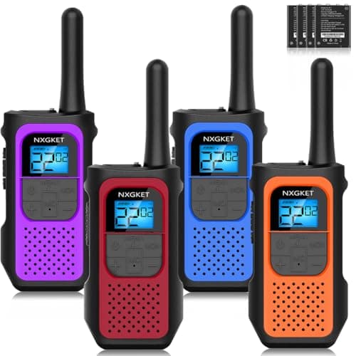 NXGKET Walkie Talkies Long Rnage for Adults NOAA Wether Alert, Rechargeable Walkie Talkie 2 Way Radios 22 Channels VOX Scan with Li-ion Battery USB-C