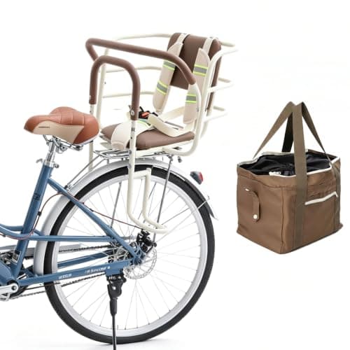 Kids Bike Seat Rear with Large Storage Bag,Rear Mounted Child Bike Seat with Adjustable Footrests for Children Ages 14 Months to 8 Years | Kids Bike