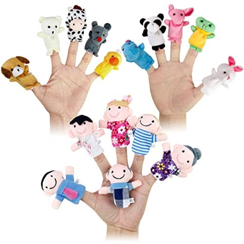 Sealive Family Finger Puppets for Toddlers 1-3, 16 PCS Soft Plush Toy | for Toddlers 1-3, Finger Toys, Story Time, Preschool Play, and Easter Gifts,