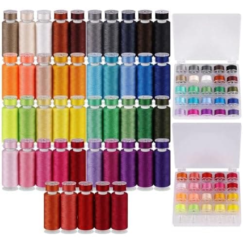 90 Pcs 45 Colors Sewing Thread Kit with Prewound Bobbins | 600yard/Spool Thread for Sewing Machine, Sewing Supplies, Polyester Thread for Hand Sewing,