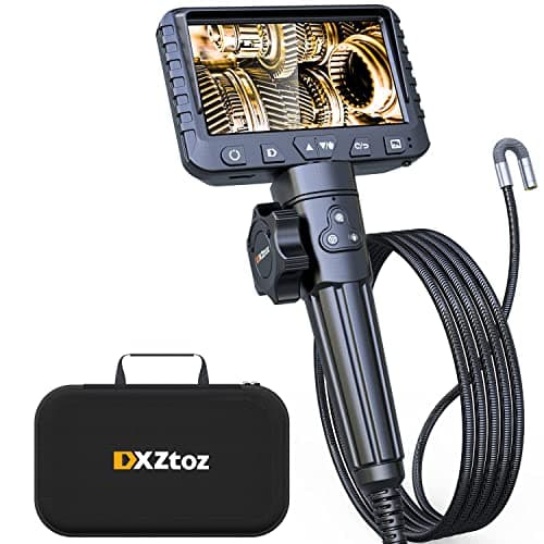 Two-Way Articulating Borescope with Light, 1080P Industrial Endoscope Inspection Camera with Flexible Articulated Probe for Automotive Engine Mechanic