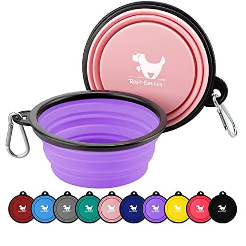 Collapsible Dog Bowls for Travel, 2-Pack Dog Portable Water Bowl for Dogs Cats Pet Foldable Feeding Watering Dish for Traveling Camping with