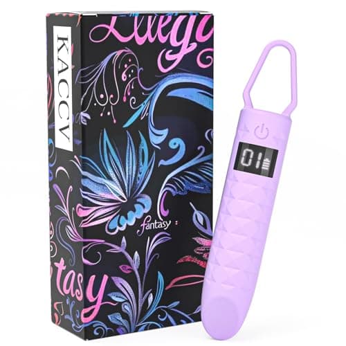 Women Bullet Vibrator Sex Toy - Visualization Screen Vibrator Made of Body-Safe Silicone, 10 Modes Mini Portable Waterproof Vaginal Massager for Women
