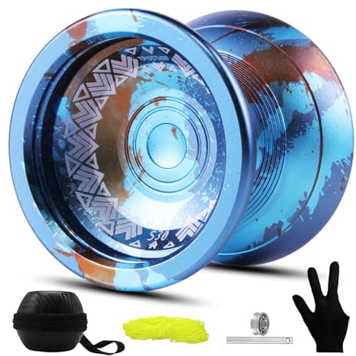 YOYOSTUDIO S30 Professional Finger Spin Yoyo for Kids 8-12 and Adults | Responsive & Unresponsive Metal Trick Yoyo for Kids, Pro Yo Yo with Bearing