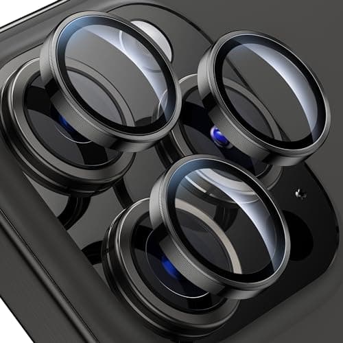 WSKEN for iPhone 15 Pro/iPhone 15 Pro Max Camera Lens Protector,[Keep Original Shooting] Shatterproof 9H Tempered Glass Camera Screen Protector Metal