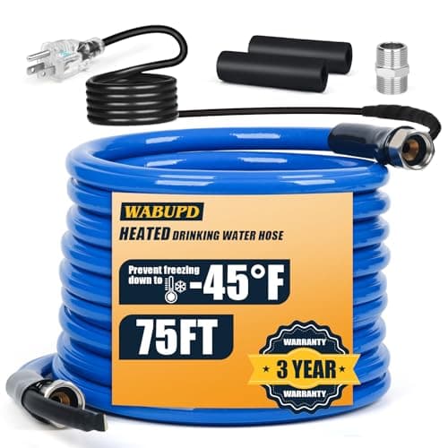 75FT Heated Water Hose for RV,Heated Hose,Anti-freezing Temperature Down to -45°F, Great Rv Accessories for Campers, Livestock, Agriculture (75FT)