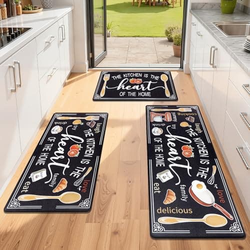 Yamaziot Anti Fatigue Kitchen Rug Set of 3, Non-Slip Cushioned Floor Mats | Waterproof, Stain Resistant, Farmhouse Cushioned Comfort Standing Desk Mat