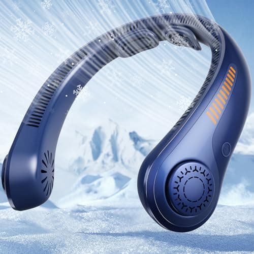 Portable Neck Fan - Rechargeable Personal Fan with Neck Brace, 5 Speeds, All-Around Cooling, Hands-Free Bladeless Lightweight Quiet Neck Fans That