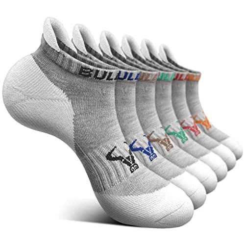 BULLIANT Men Cushioned Athletic Running Ankle Socks 6Pack-Arch Support | Fully Terry Sole | Moisture-Wicking Stretch Yarn | Anti-slip Y Heel Low Cut