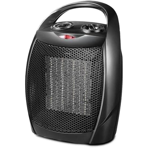 Kismile Small Electric Space Heater Ceramic Space Heater,Portable Heater Fan for Office with Adjustable Thermostat and Overheat Protection ETL Listed