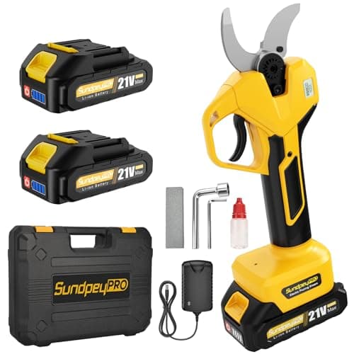 21V Brushless Cordless Electric Pruning Shears Max 2" Cutting | with 2 x 2.0Ah Batteries & Charger & Storage Case, 2 Cutting Modes, LCD Display, for