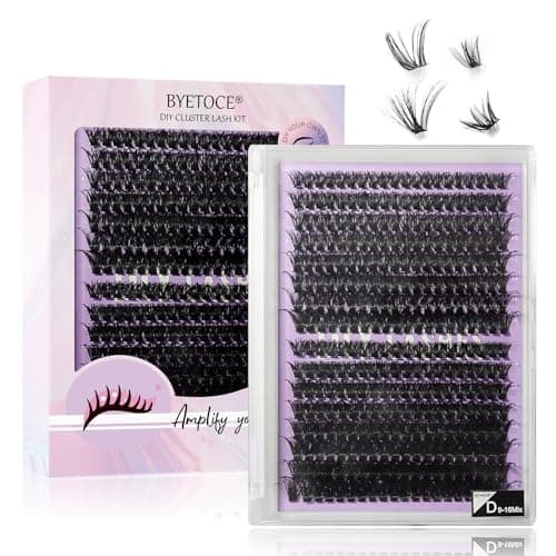50D+60D Lashes Extension Clusters DIY Wispy Lash Clusters 320Pcs D Curl Manga Lashes Cluster 9-16MM 3D Fluffy Eyelash Clusters for Beginners Makeup