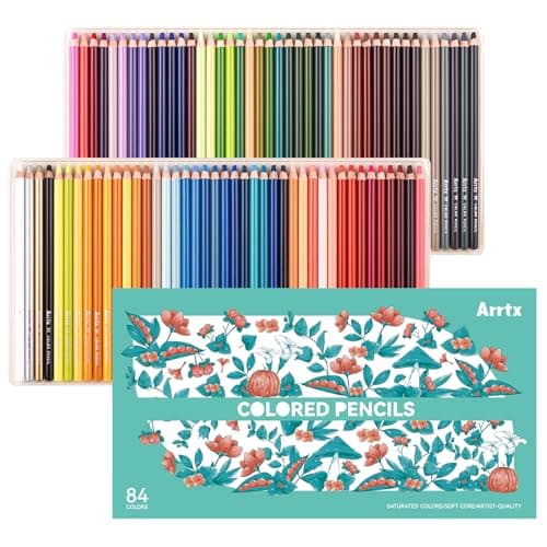 Arrtx 84 Colors Colored Pencils, 5.0mm Extra Thick Soft Core | Artist grade drawing pencils, smooth laydown, easy blending, thick core reduces