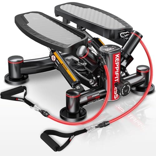 Keppi Fitness Stair Stepper, Steppers for Exercise at Home, Stepper with 2 Pairs of Resistance Bands for Efficient Cardio - Fitstep Series