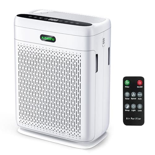 Air Purifiers for Home Large Room with Remote, Up to 3000 Sq Ft, H13 Hepa Double-Sided Air Filter Purifier with PM 2.5 Display Air Quality Sensor, Pet