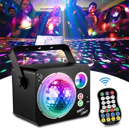 Compact USB Powered Party Light with Disco Ball Sound-Activated DJ Stage Light Ideal for Christmas, Raves, Home Karaoke, Dance, Clubs, and Bar