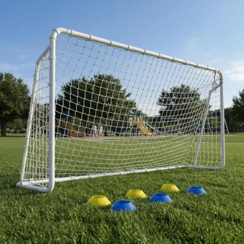 8x6, 12x6, 16x7 FT Soccer Goal for Backyard, Metal Soccer Goals with PE Soccer Net, Target Net & Training Cones, Rust-Proof Reinforced Frame, Outdoor