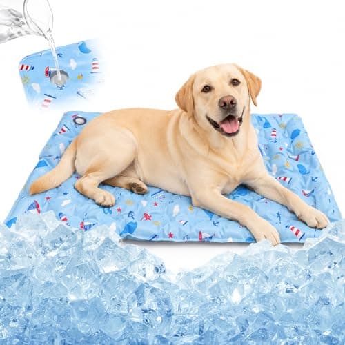 teemoo Dog Cooling Mat, 35.4" x 23.6" Cooling Mat for Large Dogs, Non-Toxic Gel, Cool Pet Pad, Cooling pad for Dog, Pet Cool Pad for Floors, Sofas,