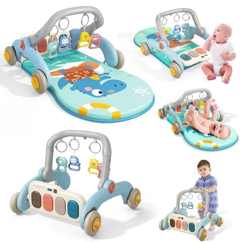 Baby Play Gym Mat, Baby Activity Center Play Mat, Kick Play Piano Gym Mats Musicial Lights, Tummy Time Mat Gift Toys for Babies Infants Newborn