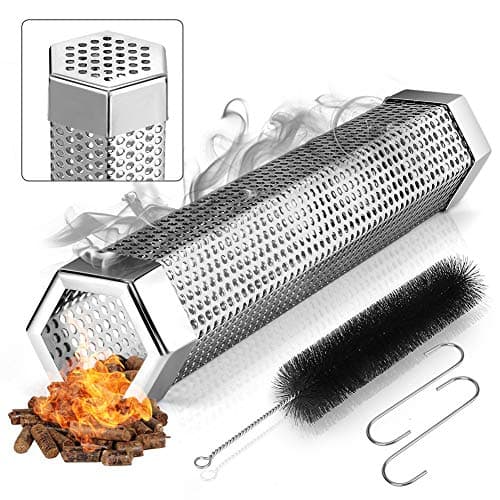 Realcook Pellet Smoker Tube 12-inch: Stainless Steel Wood Pellets Smoke Tube for Hot or Cold Smoking | BBQ Smoke Generator Tubes Works with any Grill