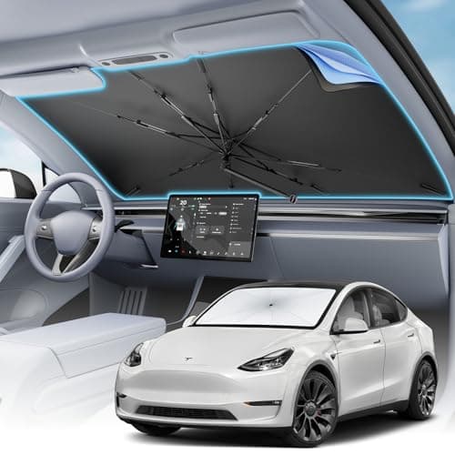 Car Windshield Sun Shade - Foldable Sedan SUV Windshield Sunshade Umbrella, [2025 Upgrade Titanium Silver Coating], Front Window Heat Insulation