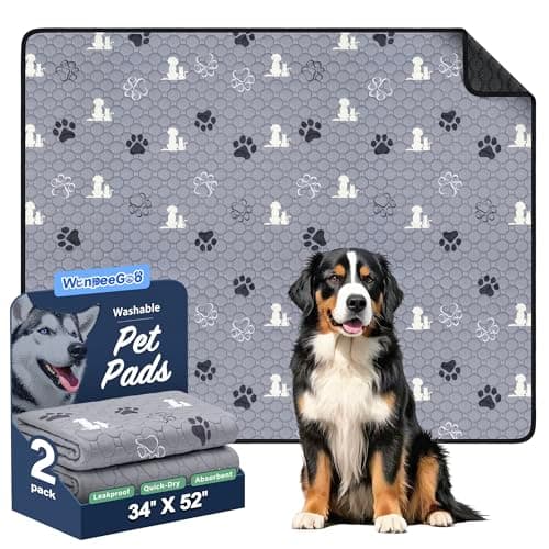 Washable Pee Pads for Dogs Mat, 2 Pack Absorbent Reusable Training Dog Pads Pet Puppy Pads, Non-Slip Potty Pads for Whelping, Playpen, Crate, Bed,