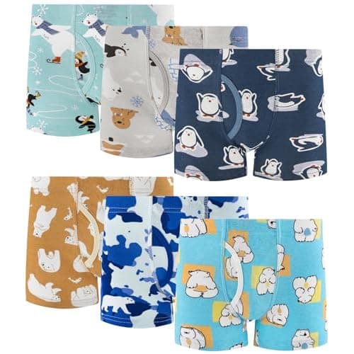100% Cotton Boys Soft Boxer Briefs Size 18M-12Yr Tagless Underwear 6-Pack