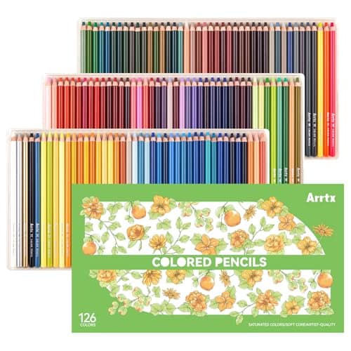 Arrtx 126 Colors Colored Pencils, 5.0mm Extra Thick Soft Core for Blending | Artist grade drawing pencils, smooth laydown, easy blending, extra thick