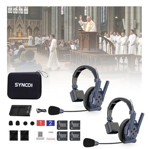 SYNCO XTALK Master 2 Users Wireless Intercom Headset System Church Partner | Group Communication,500m/1640ft Range, ENC 2.0 Noise Reduction, 2.4GHz
