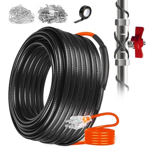 120FT Heating Cable for Metal and Plastic Home Pipes Energy-efficient | Pipe Heat Tape for Water Pipes, Pipe Freeze Protection, Keeps Water Flowing at