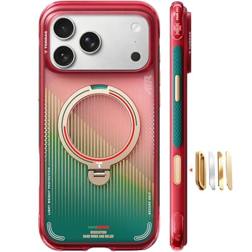 TORRAS World Cup Inspired, Official Portuguese Football Federation Limited Edition, Ostand Q3 Air for iPhone 17 Pro Case, 360 Magnetic Stand, Fit for