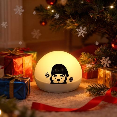 ZEEHOO Rechargeable Night Light, Portable Wireless Charging Egg Lamp, 2000mAh, Dimmable LED Night Light (8 Colors, 4 Modes), Mini Santa Light for