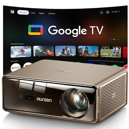 Aurzen EAZZE D1 MAX 1000 ANSI Google TV Projector with 4K Support & MEMC | 20W DoIby Audio, Native 1080P, HDR10, Auto Focus & Keystone, Zoom, Smart
