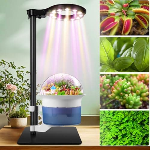 Smart Venus Fly Trap Terrarium Kit with Metal Stand,Self Watering Pots for Indoor Plants,Smart Planter Pot with Grow Light&Timer for